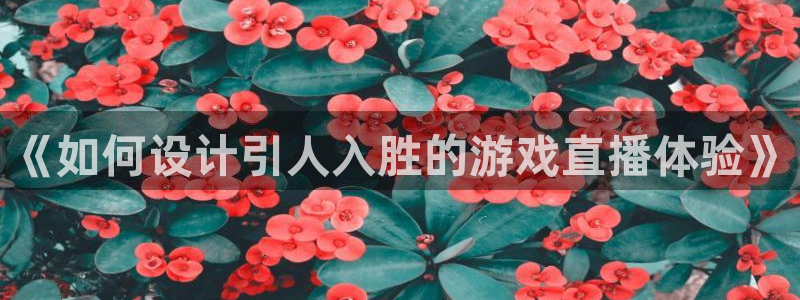 9255tv直播nba在线直播：《如何设计引人入胜的游戏直播体验》